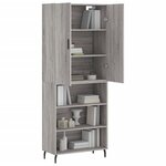 vidaXL Buffet haut Sonoma gris 69 5x34x180 cm Bois d'ingénierie