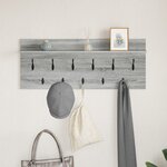 vidaXL Porte-manteau mural avec étagère avec stockage Sonoma gris 100 x 40 x 12 cm