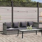 vidaXL Lit de jardin Gris 200x60 cm Résine tressée