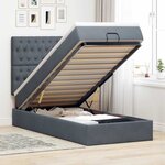 vidaXL Cadre de lit ottoman avec matelas gris foncé 80x200 cm velours