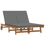 vidaXL Transat Marron 125 x 200 x 84 cm Bois d'Acacia Massif