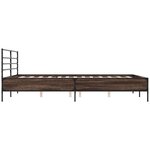 vidaXL Cadre de lit chêne fumé 160x200 cm bois d'ingénierie et métal