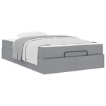 vidaXL Cadre de lit avec matelas avec matelas 2 Pièces Gris clair tissu