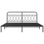 vidaXL Cadre de lit métal sans matelas avec tête de lit noir 200x200cm