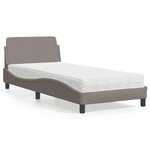 vidaXL Lit avec matelas taupe 80x200 cm tissu