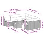 vidaXL Ensemble de Canapé de Jardin 9 Pièces Beige  blanc Grand