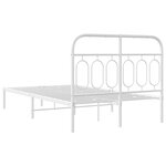 vidaXL Cadre de lit métal avec tête de lit blanc 120x190 cm