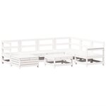 vidaXL Salon de jardin 8 Pièces blanc bois de pin massif