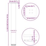 vidaXL Pieds de table console 4 pièces Blanc 72-74 cm Acier
