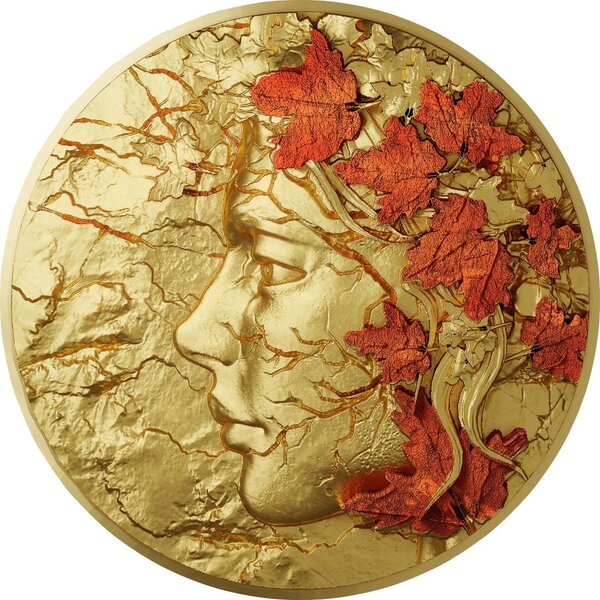 Monnaie WHISPERS OF THE MAPLE AUTUMN Gilded Cuivre 2000 Francs Cameroon 2025 (PRÉCOMMANDE)