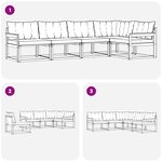 vidaXL Ensemble de canapés d'extérieur 5 pc Blanc et noir