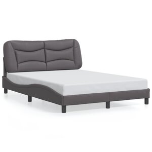vidaXL Cadre de lit sans matelas Hvar gris 140x190 cm similicuir