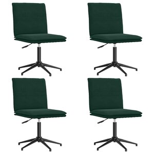 vidaXL Chaises à manger lot de 4 Vert foncé Velours