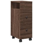 vidaXL Meuble étroit de salle de bain à roulettes chêne marron