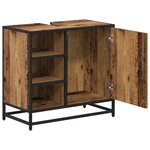 vidaXL Cabinet de salle de bain avec porte Bois Ancien 65 x 33 x 60 cm