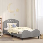 vidaXL Cadre de lit pour enfants avec tête de lit Gris clair Velours