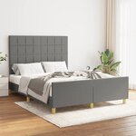 vidaXL Cadre de lit avec tête de lit Gris foncé 140x190 cm Tissu
