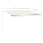vidaXL Auvent automatique avec capteur de vent et LED 4x3 m Crème