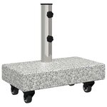vidaXL Pied de parasol Gris 45 x 25 x 45 cm Granit Acier