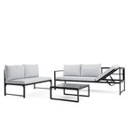 Salon de jardin d'angle modulable en aluminium avec méridienne BAJA