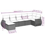 vidaXL Salon de jardin 7 Pièces avec coussins noir résine tressée