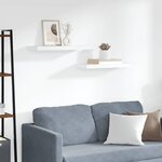 vidaXL Étagères murales flottantes 2 Pièces blanc 60x23 5x3 8 cm MDF