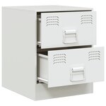 vidaXL Tables de chevet 2 Pièces blanc 34 5x39x44 cm acier