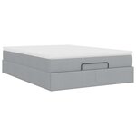 VidaXL Cadre de lit ottoman et matelas gris clair 140x190 cm tissu