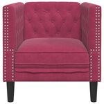 vidaXL Fauteuil Chesterfield rouge bordeaux velours