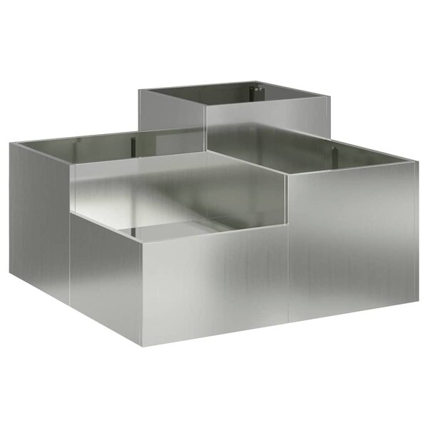 vidaXL Cache-pot de jardin Argent 80 x 80 x 48 cm Acier galvanisé