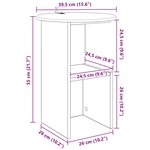 vidaXL Table d'appoint Chêne fumé Ø 39 5 x 55 cm Bois d'ingénierie