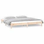 vidaXL Cadre de lit à LED sans matelas 160x200 cm bois massif