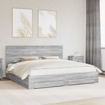 vidaXL Cadre de lit Gris Sonoma 200 x 200 cm Bois d'ingénierie