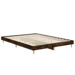 vidaXL Cadre de lit chêne fumé 135x190 cm bois d'ingénierie