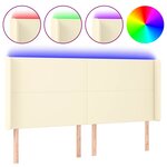 vidaXL Tête de lit à LED Crème 203x16x118/128 cm Similicuir