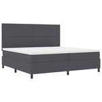vidaXL Lit à ressort LED Gris foncé et blanc 200 x 200 cm