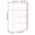 vidaXL Buffet haut chêne marron 70x41x124 cm bois d'ingénierie