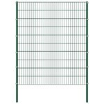Vidaxl panneau de clôture avec poteaux fer 1 7 x 2 m vert