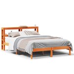 vidaXL Cadre de lit et tête de lit sans matelas cire marron 120x200 cm