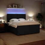 vidaXL Sommier à lattes de lit et matelas Noir 200x200 cm Velours