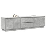 vidaXL Meuble TV avec lumières LED gris béton 193 5x41x50 cm