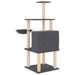 vidaXL Arbre à chat avec griffoirs en sisal gris foncé 132 cm