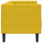 vidaXL Canapé Chesterfield avec traversins 3 places jaune velours