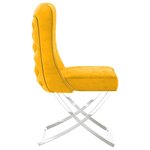 Vidaxl chaise de salle à manger jaune moutarde velours