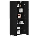 vidaXL Haut Armoire 2 Pièces Chêne noir Bois d'ingénierie et verre