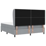 Lit à ressort vidaXL avec matelas - Gris clair  180x200 cm  Tissu
