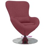 vidaXL Fauteuil œuf Rouge bordeaux tissu