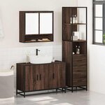 vidaXL Ensemble de meubles de salle de bain 3 Pièces Chêne marron