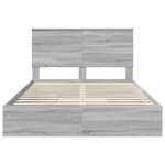 vidaXL Lit de Rangement Gris Sonoma 150 x 200 cm Bois d'ingénierie