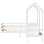vidaXL Ensemble de lit de jour et de banc et toit sans matelas blanc